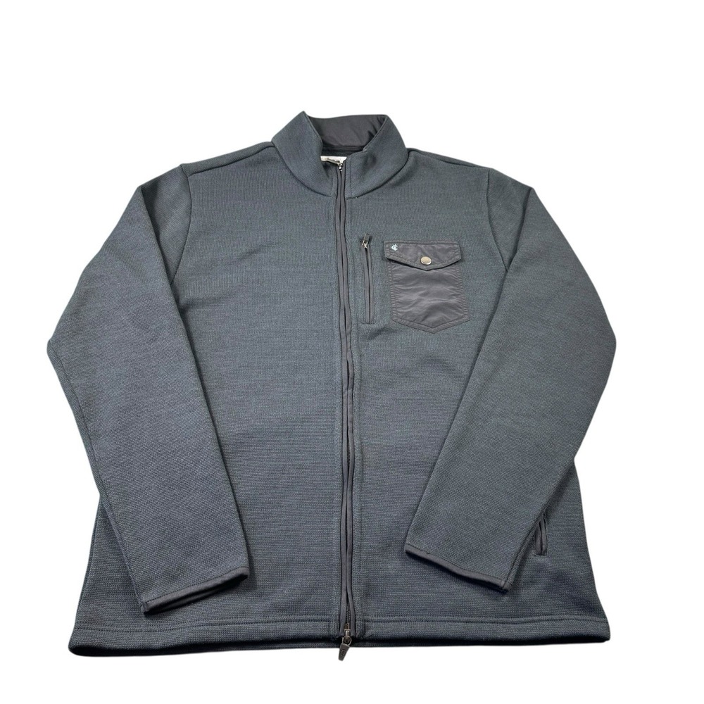 Criquet Deep Navy Blue Knit Full Zip Front Pocket Men’s Jacket Size L